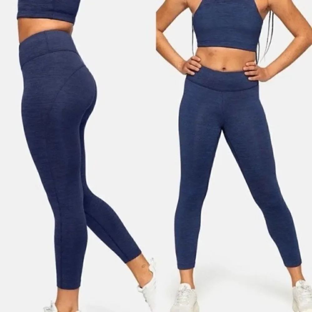 Outdoor Voices Techsweat Flex Crop Leggings - Heathered Blue